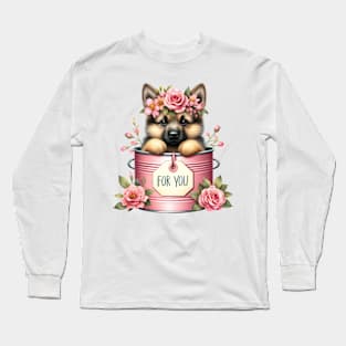 Valentine German Shepherd Dog For You Long Sleeve T-Shirt